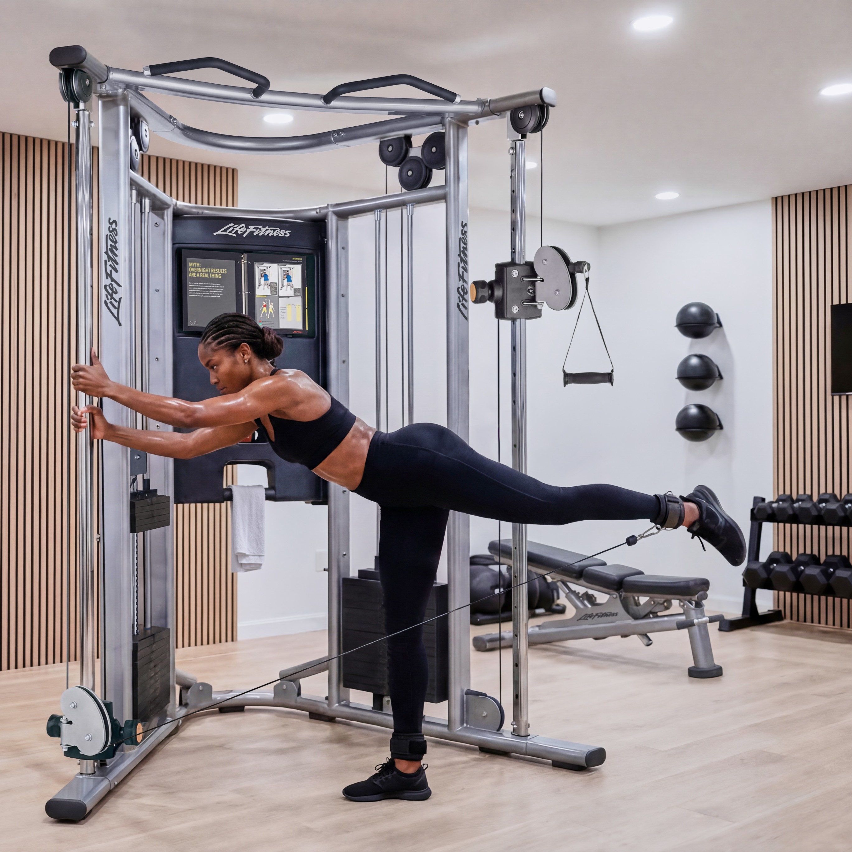 G7 Kraftstation mit Trainingsbank (Bank einzeln)